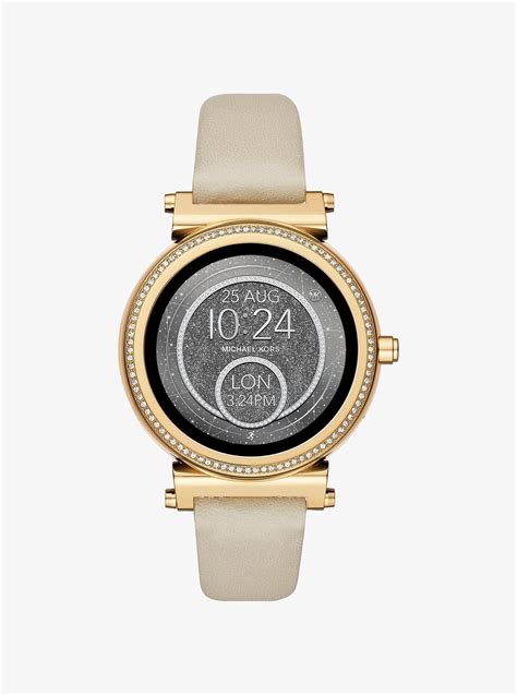 michael kors smartwatch leather strap|michael kors smartwatch straps.